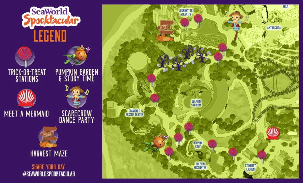 SeaWorld Orlando Spooktacular Map 2024