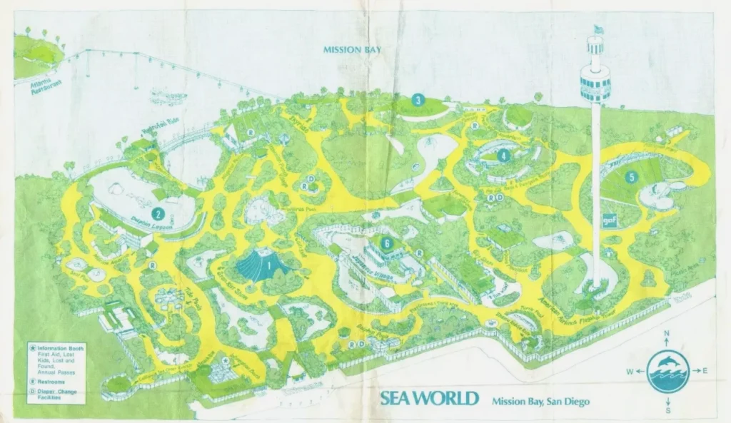 SeaWorld San Diego Map 1965