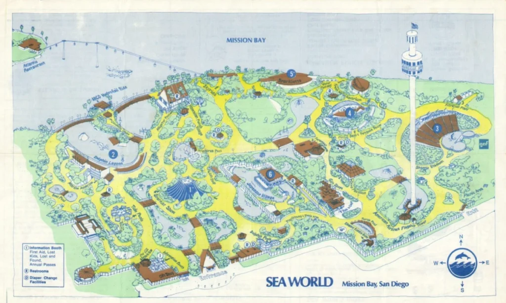 SeaWorld San Diego Map 1975