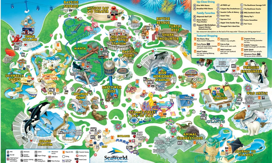 SeaWorld San Diego Map 2012