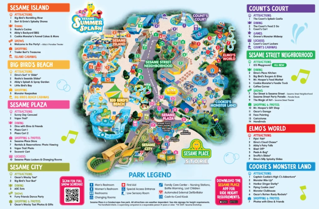 Sesame Place Map 2024