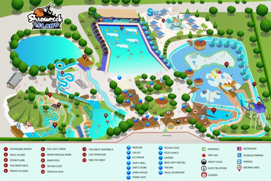 Shipwreck Island Waterpark Map 2024