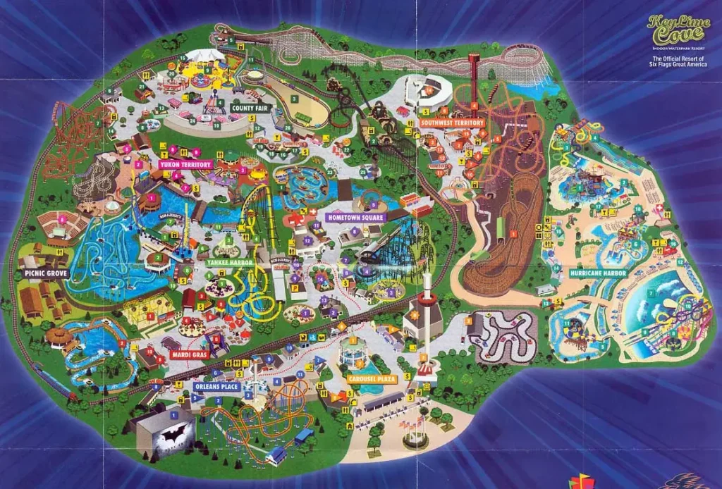 Six Flags America Map 2009