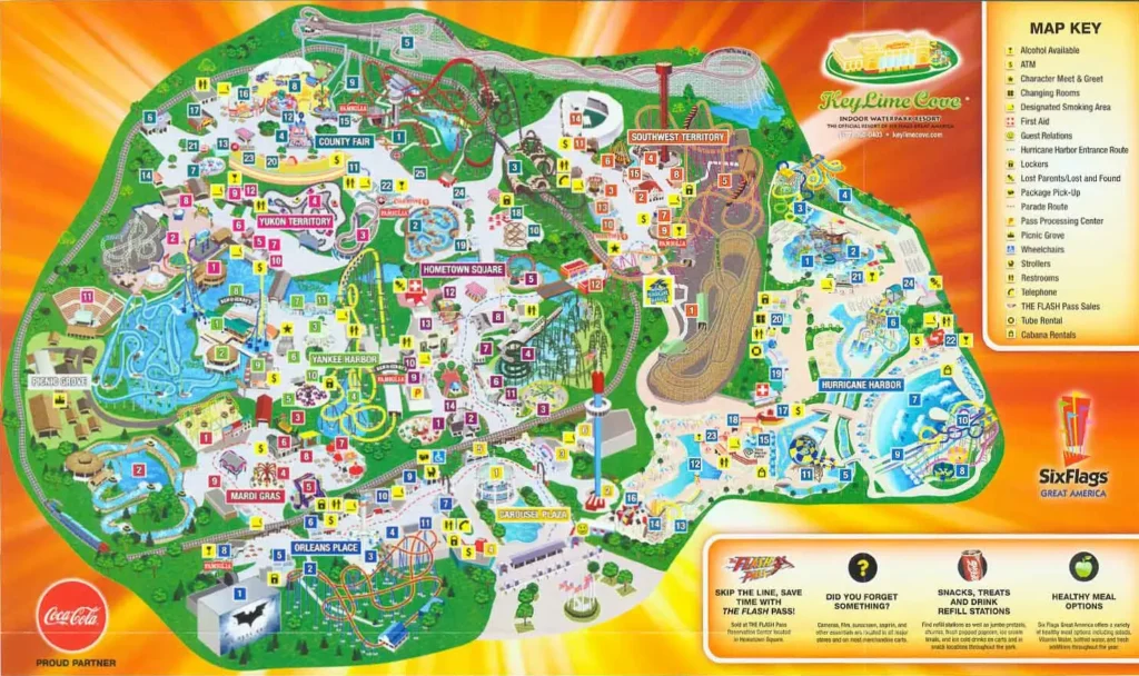 Six Flags America Map 2012