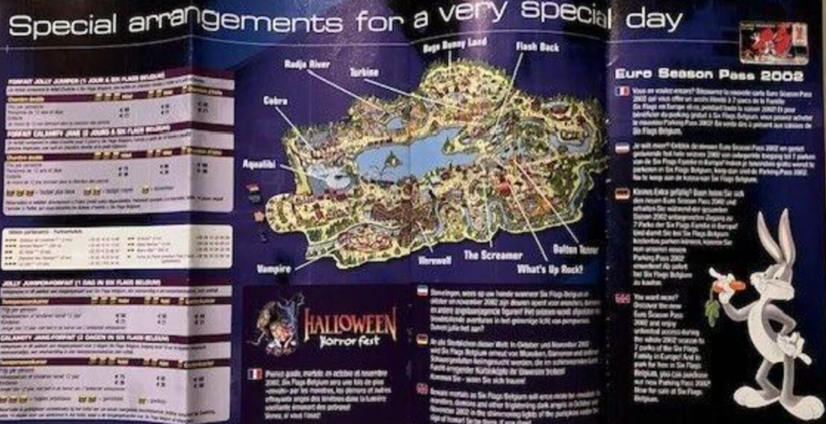 Six Flags Belgium Map 2002