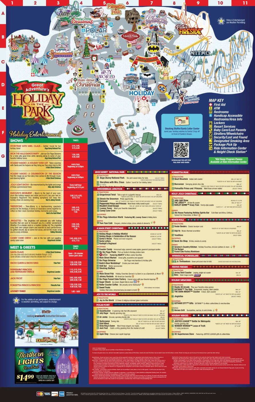 Six Flags Great Adventure Holiday In The Park Map 2024