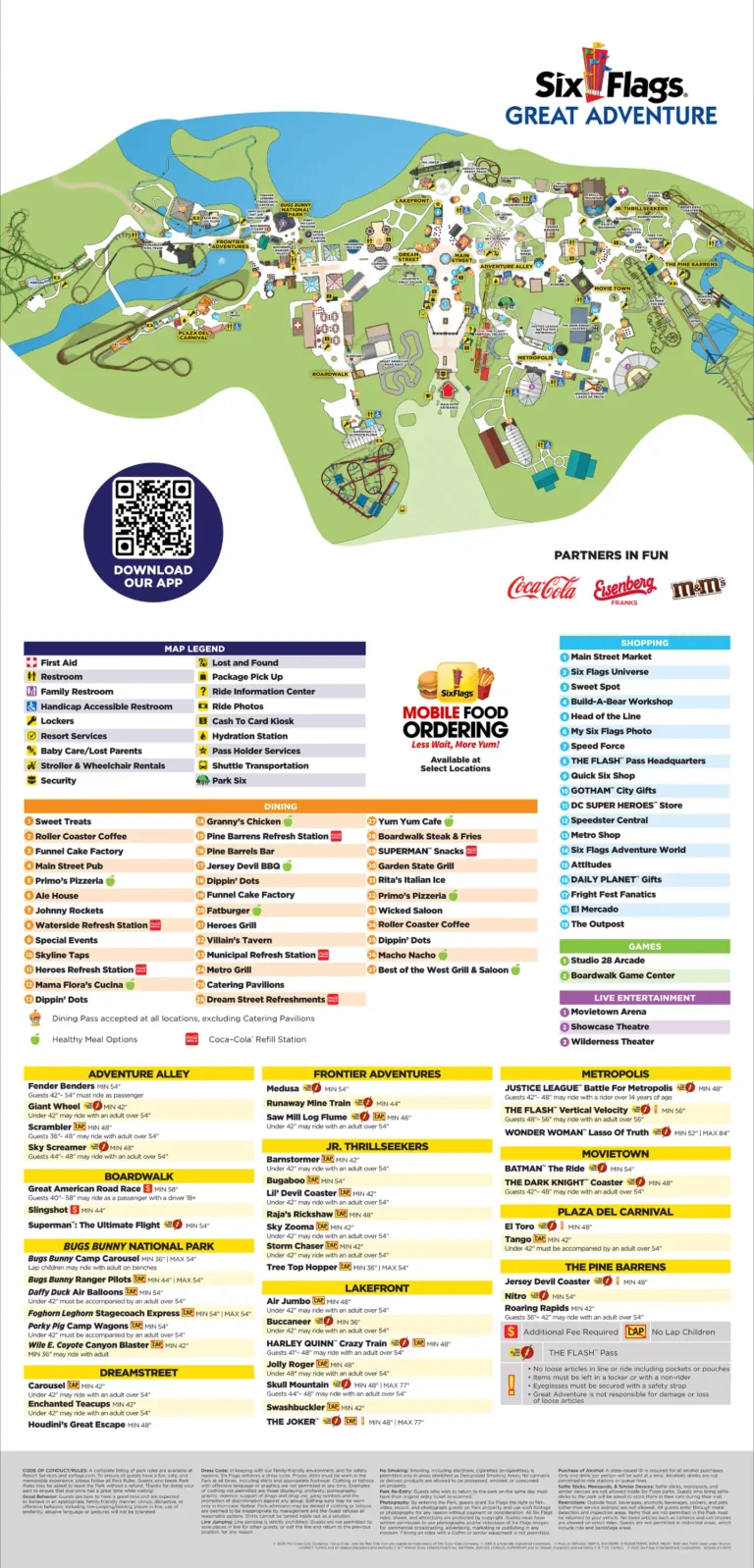 Six Flags Great Adventure Map 2025