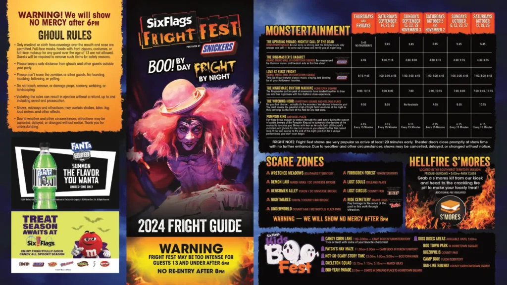 Six Flags Great America Fright Fest Map 2024-1