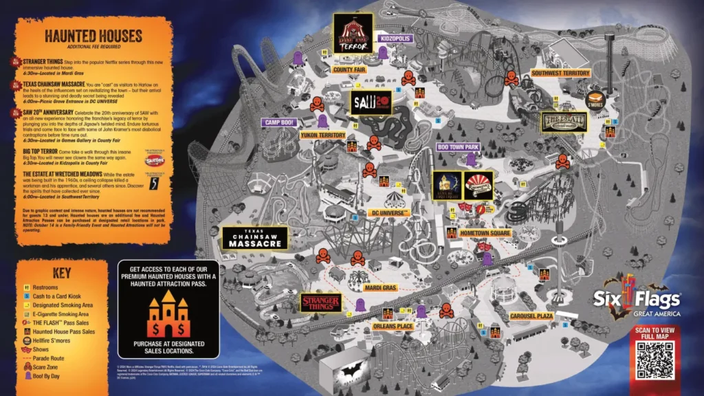 Six Flags Great America Fright Fest Map 2024-2