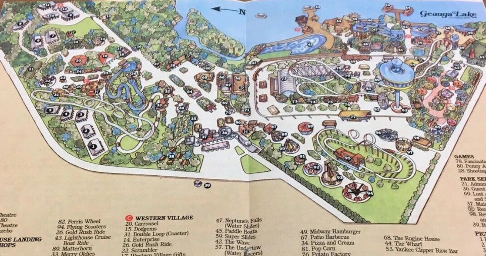 Six Flags Ohio Map 1986