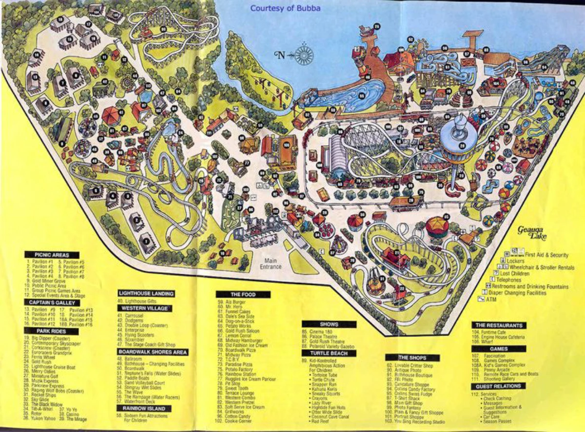 Six Flags Ohio Map 1992