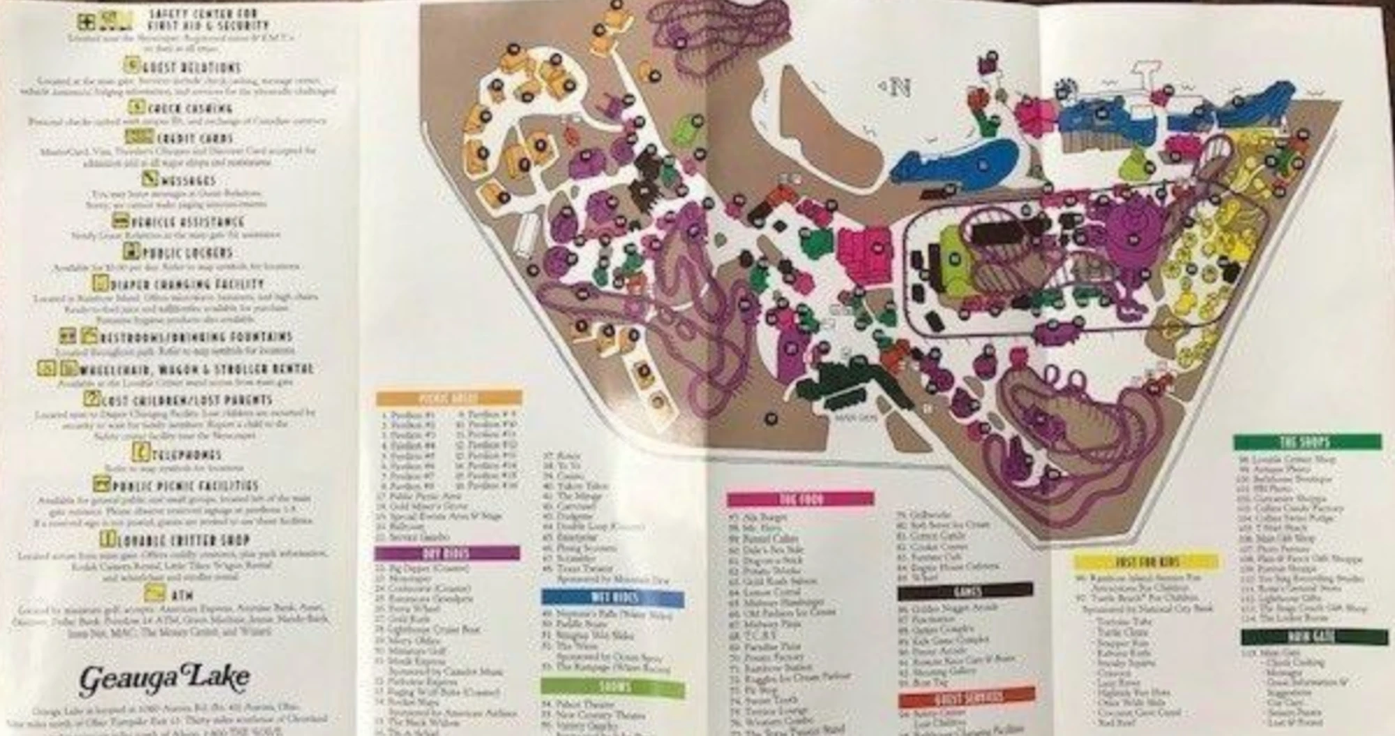 Six Flags Ohio Map 1994