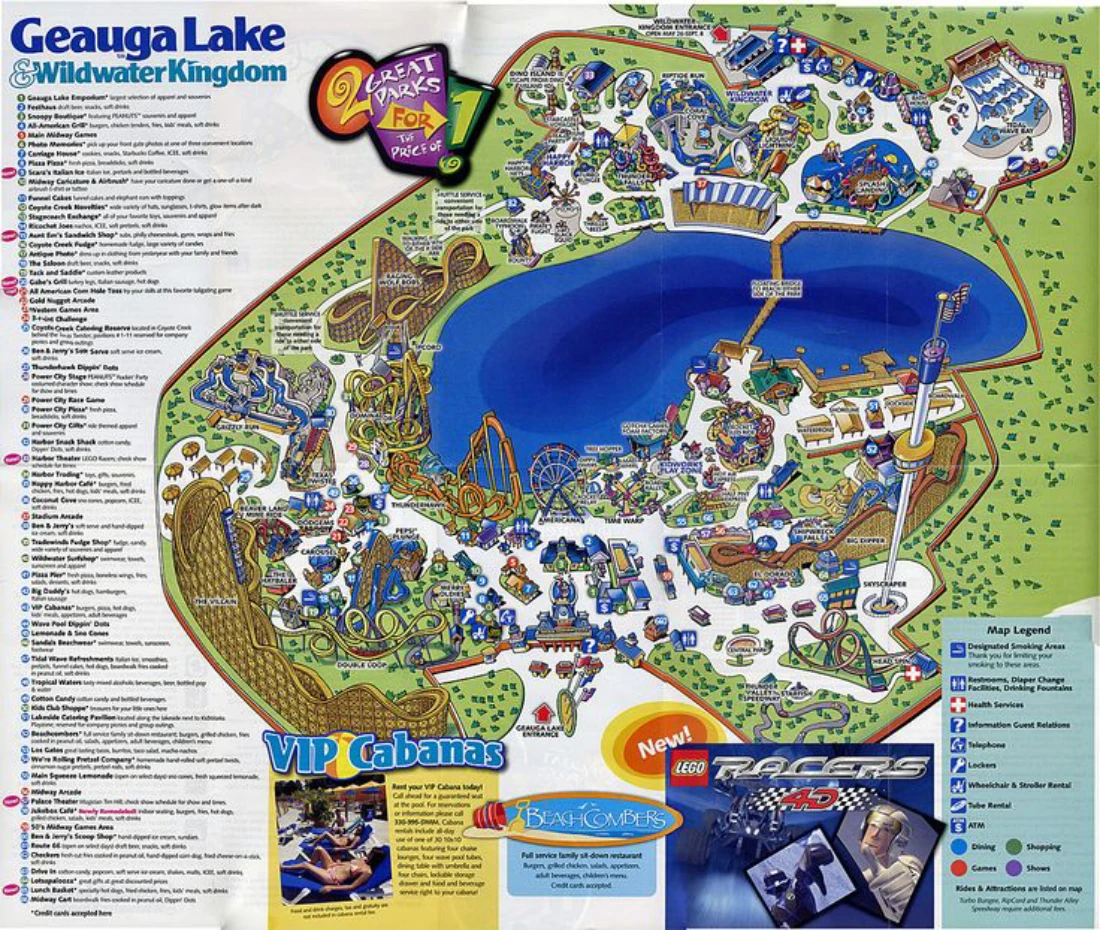 Six Flags Ohio Map 2007
