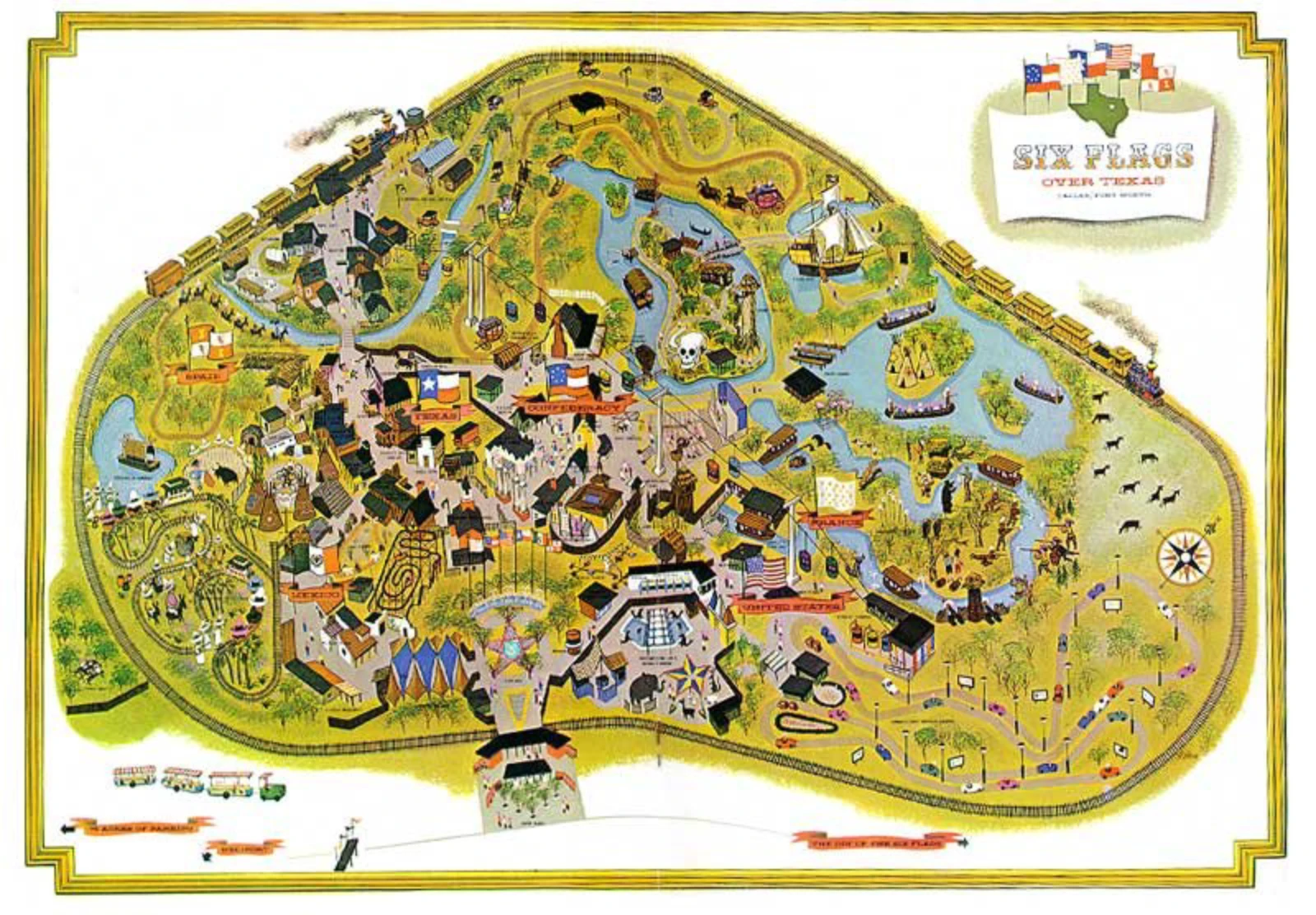 Six Flags Over Texas Map 1962