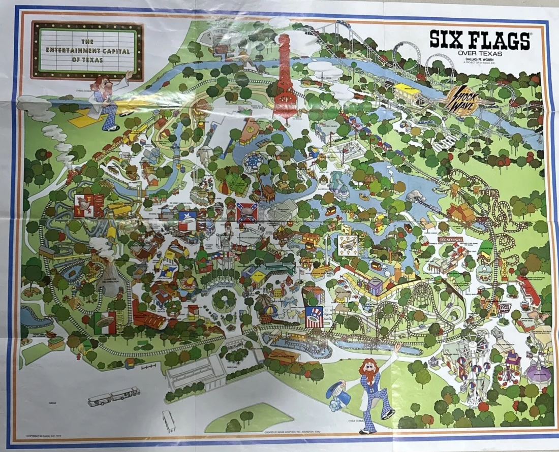 Six Flags Over Texas Map 1979