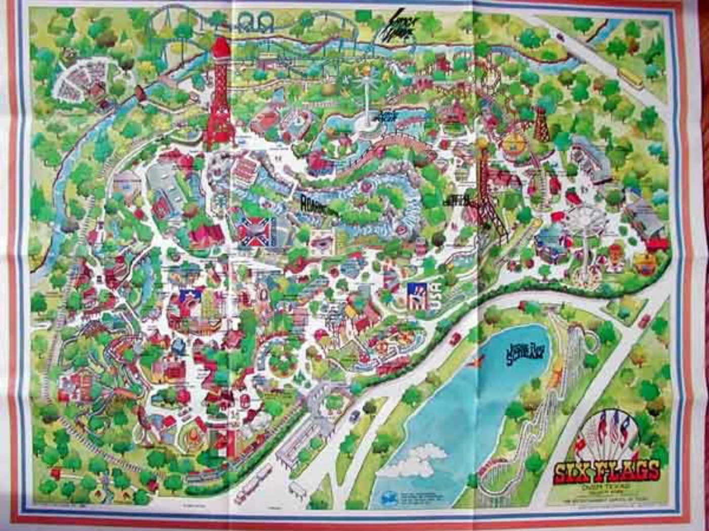 Six Flags Over Texas Map 1984