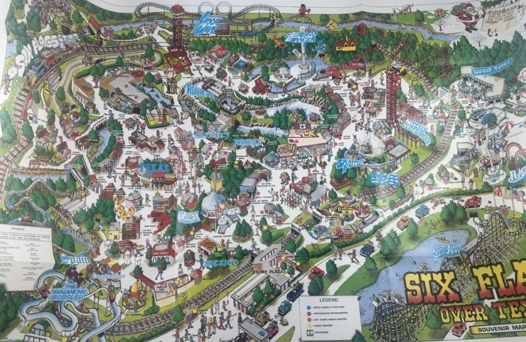 Six Flags Over Texas Map 1989