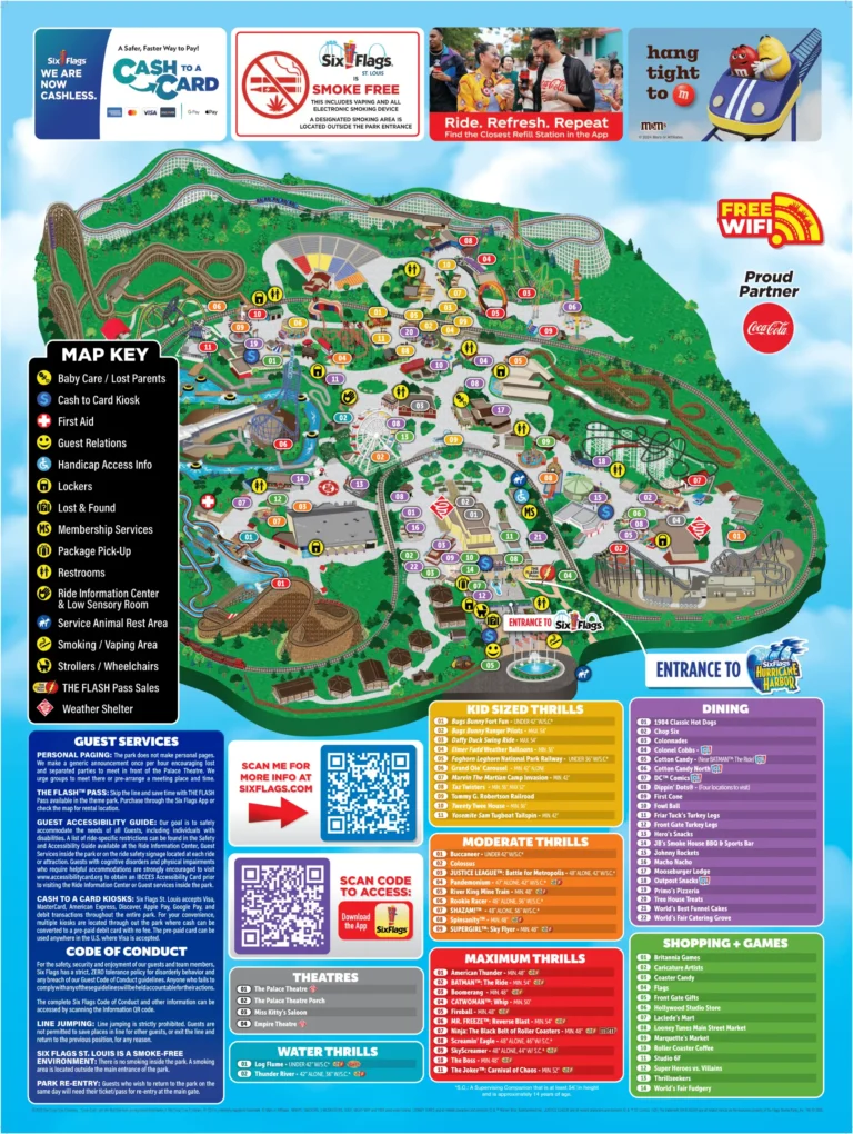 Six Flags St. Louis Map 2025