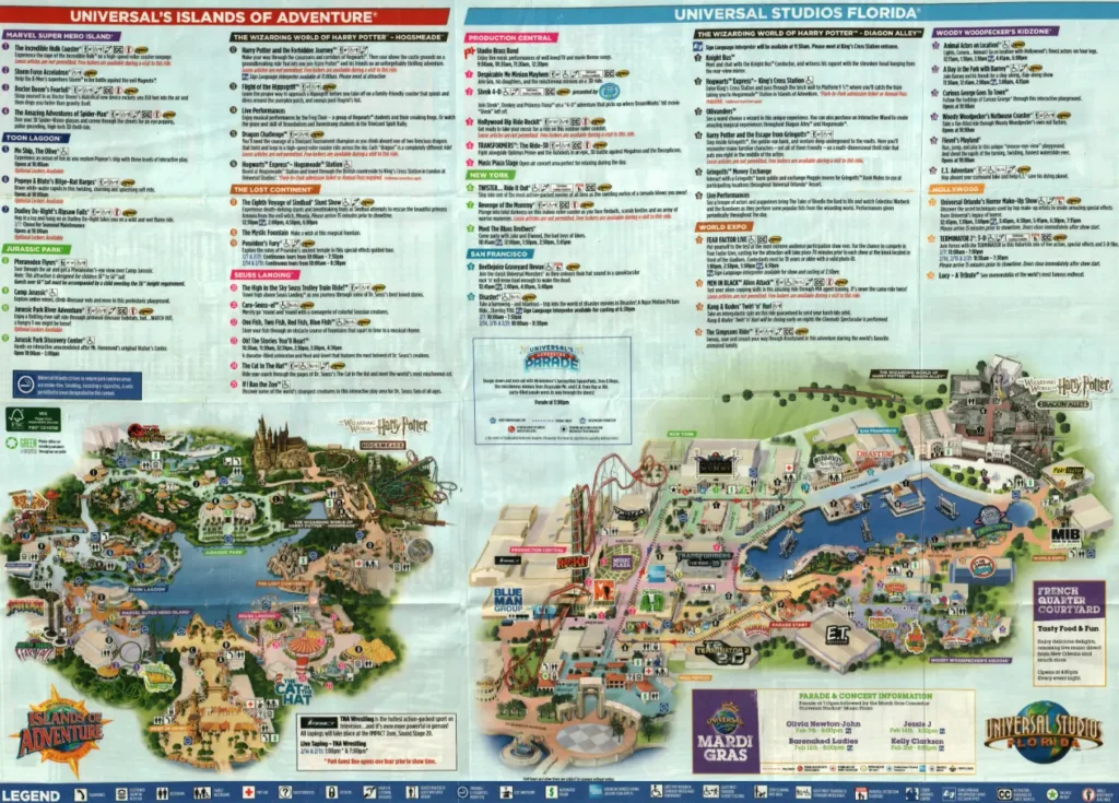Universal Islands of Adventure Map 2015