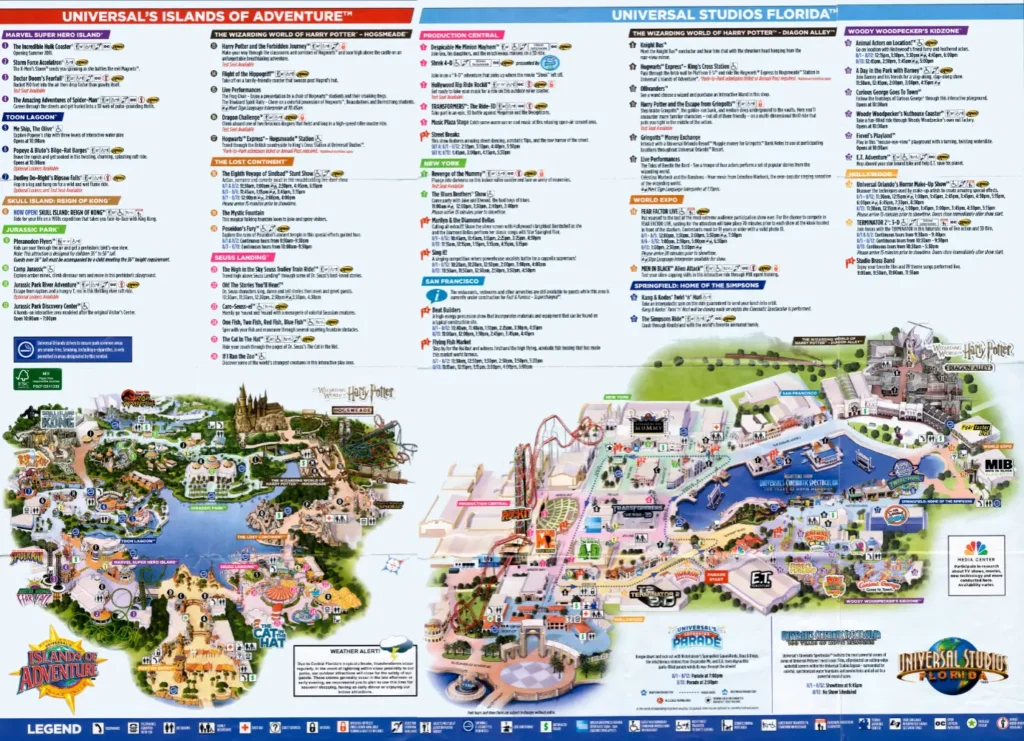 Universal Islands of Adventure Map 2016