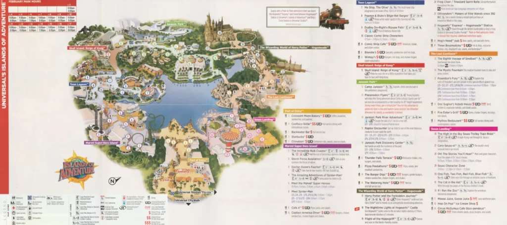 Universal Islands of Adventure Map 2018