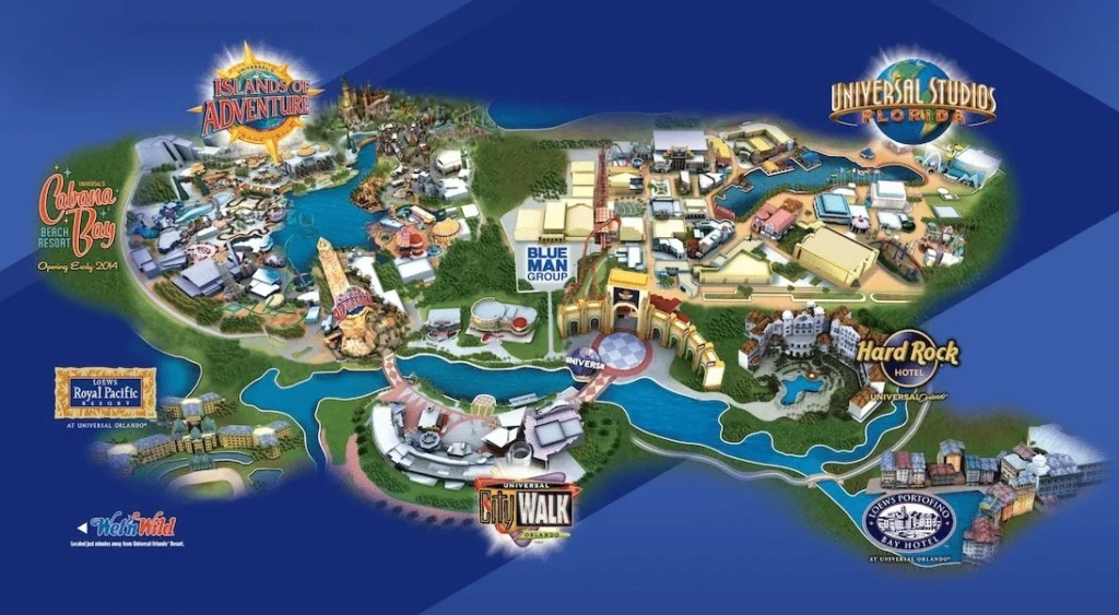 Universal Orlando Resort Map 2012
