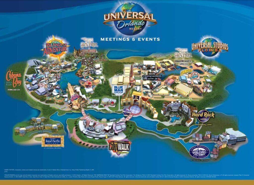 Universal Orlando Resort Map 2013
