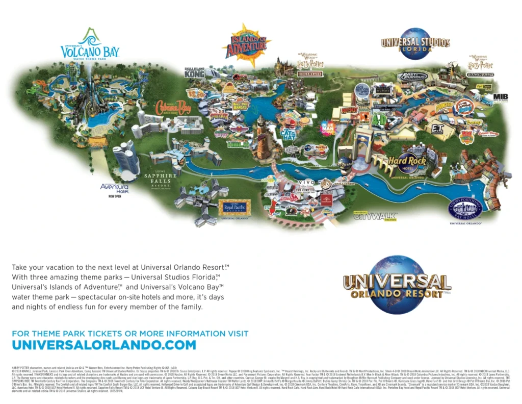 Universal Orlando Resort Map 2018