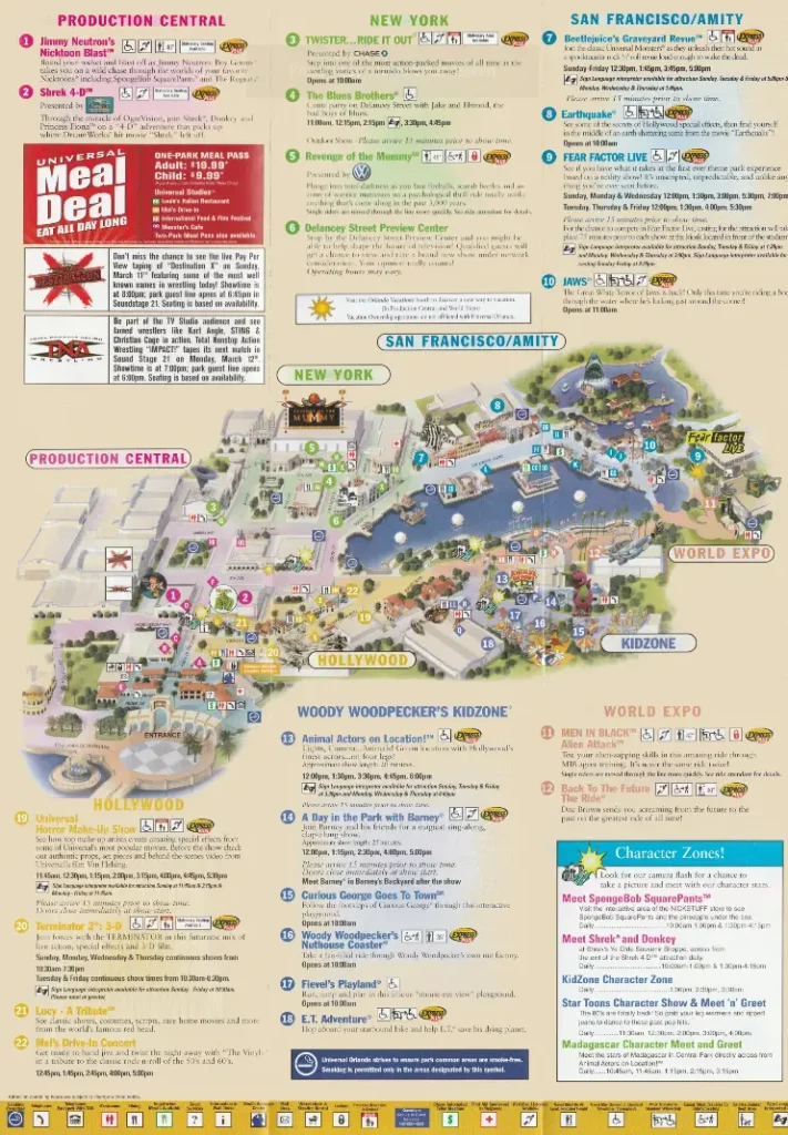 Universal Studios Florida Map 2007