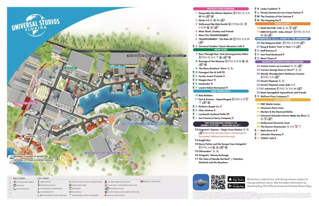 Universal Studios Florida Map 2021