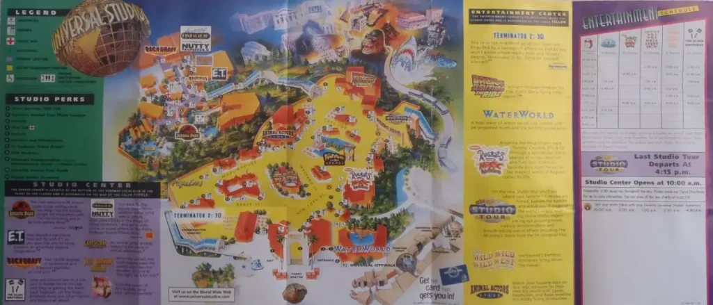 Universal Studios Hollywood Map 2000