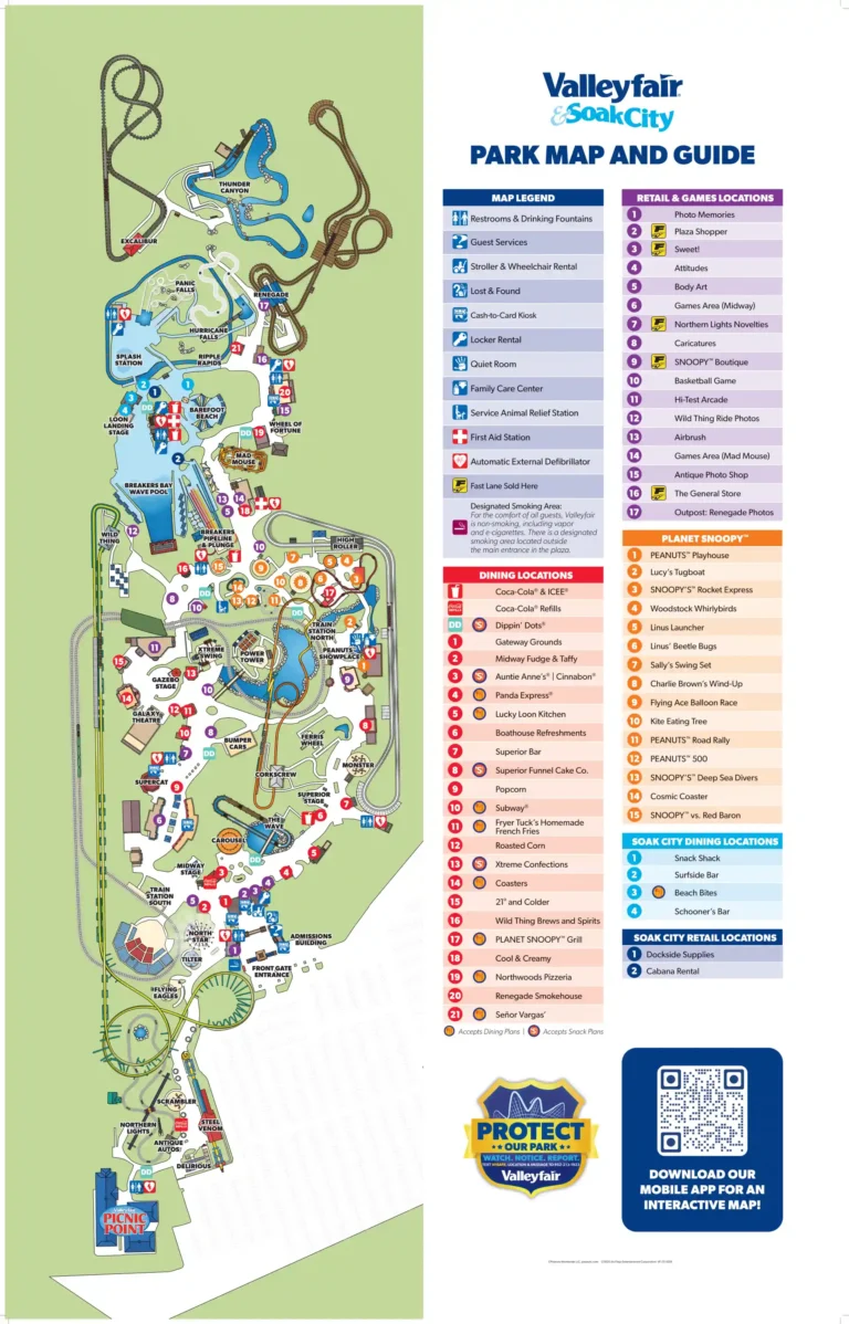 Valleyfair Tricks and Treats Map 2025