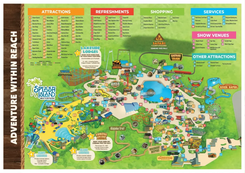 Wild Adventures Map 2024