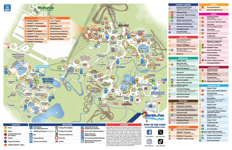 Worlds of Fun Map 2025