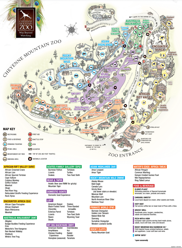 Cheyenne Mountain Zoo Map and Brochure (2025 – 2024)