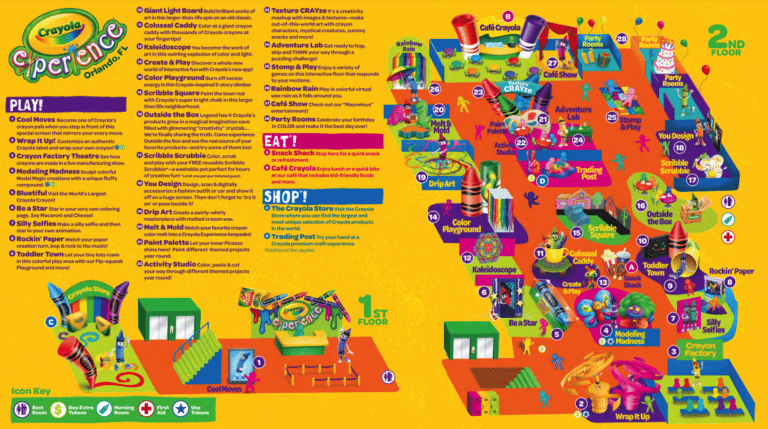 Crayola Experience Orlando Map and Brochure (2025 – 2021)