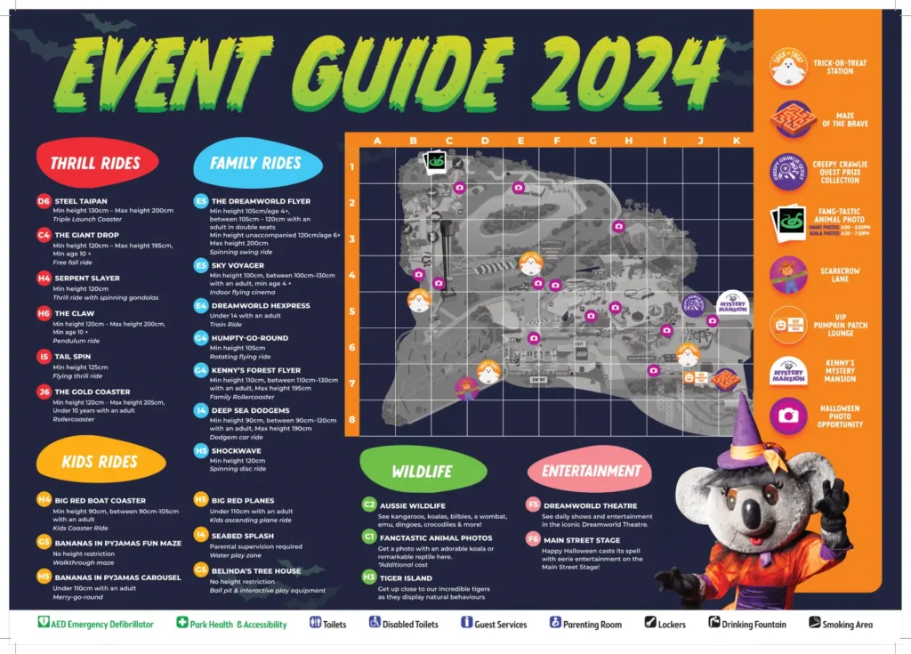 Dreamworld Map After Dark 2024-2