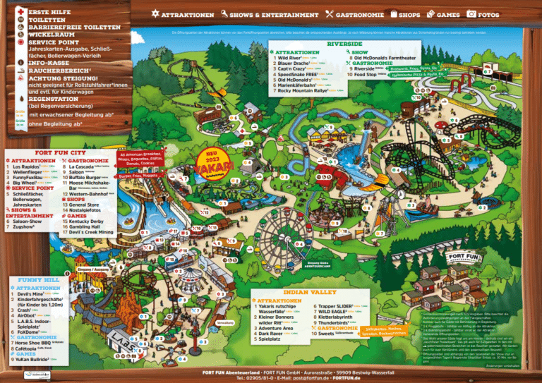 Fort Fun Abenteuerland Map and Brochure (2025 – 2021)
