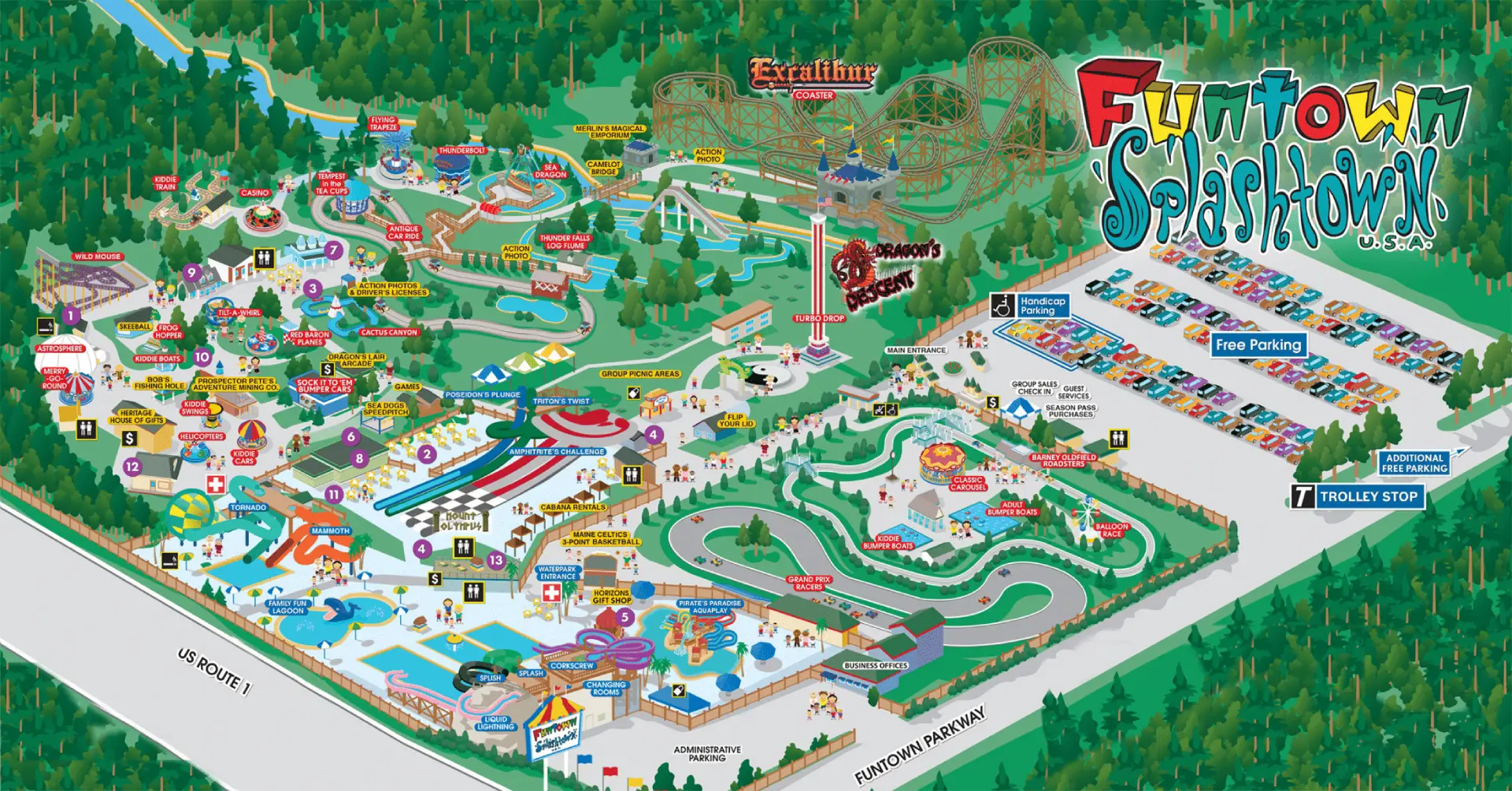 Funtown Splashtown USA Map 2025