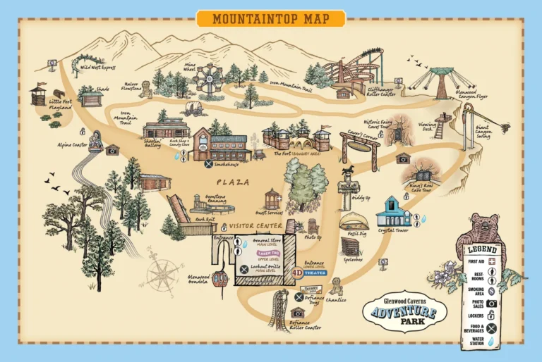Glenwood Caverns Adventure Park Map 2025