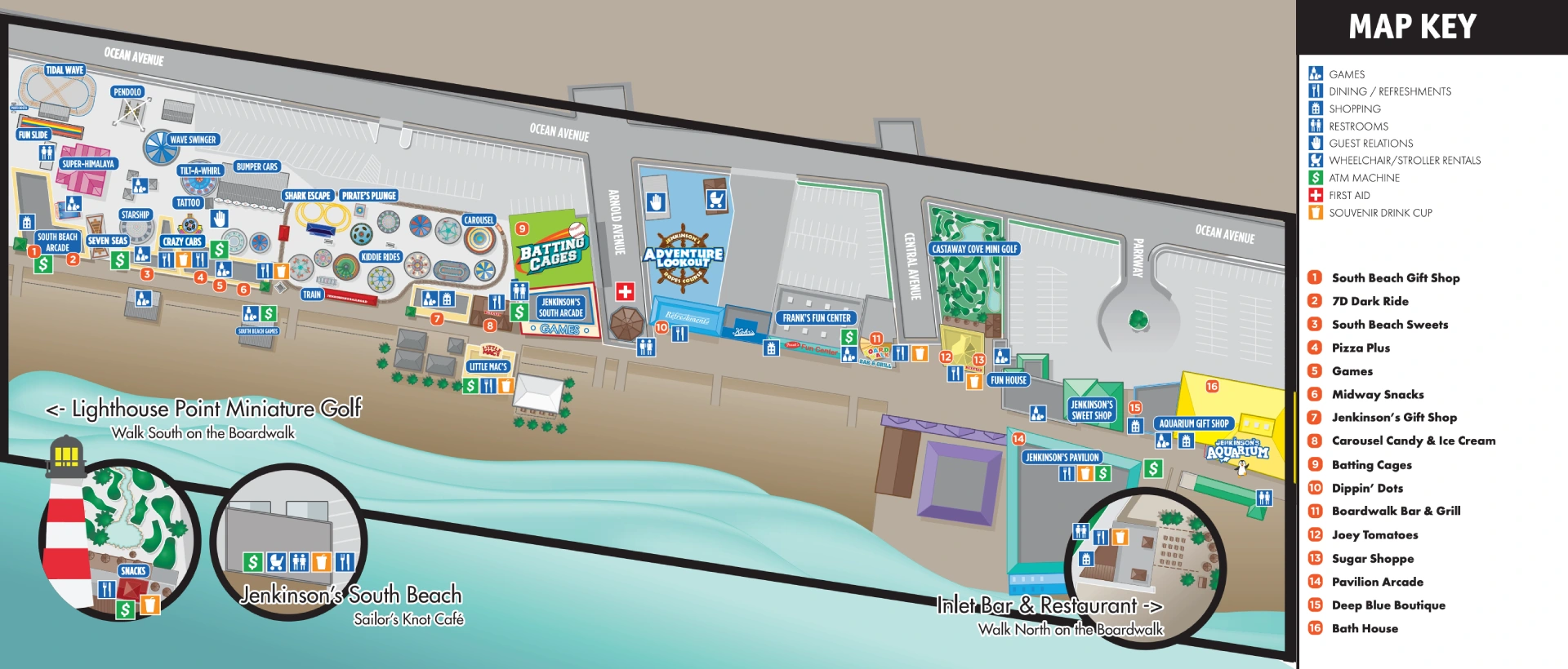 Jenkinson's Boardwalk Map 2025