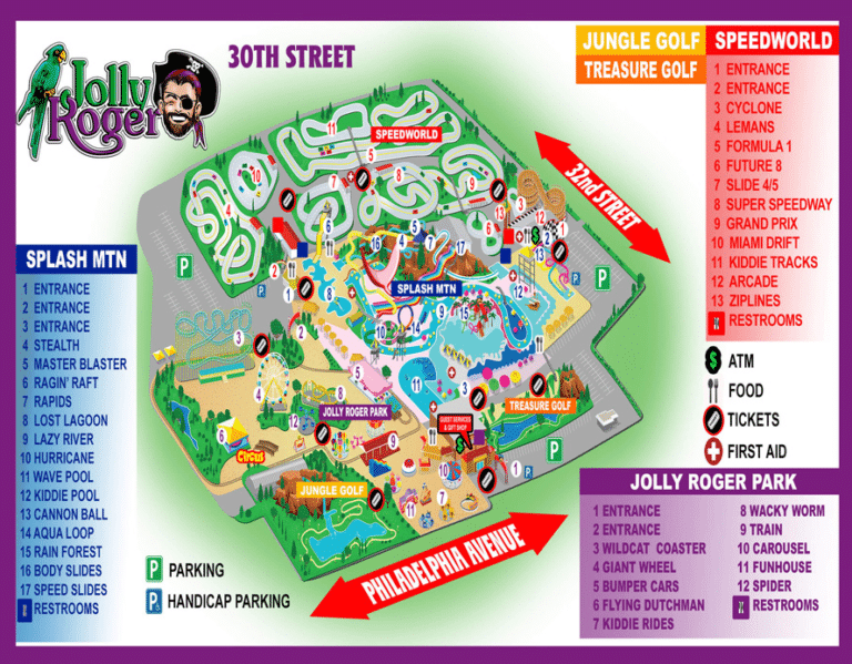 Jolly Roger Amusement Park Map and Brochure (2016 – 2023)