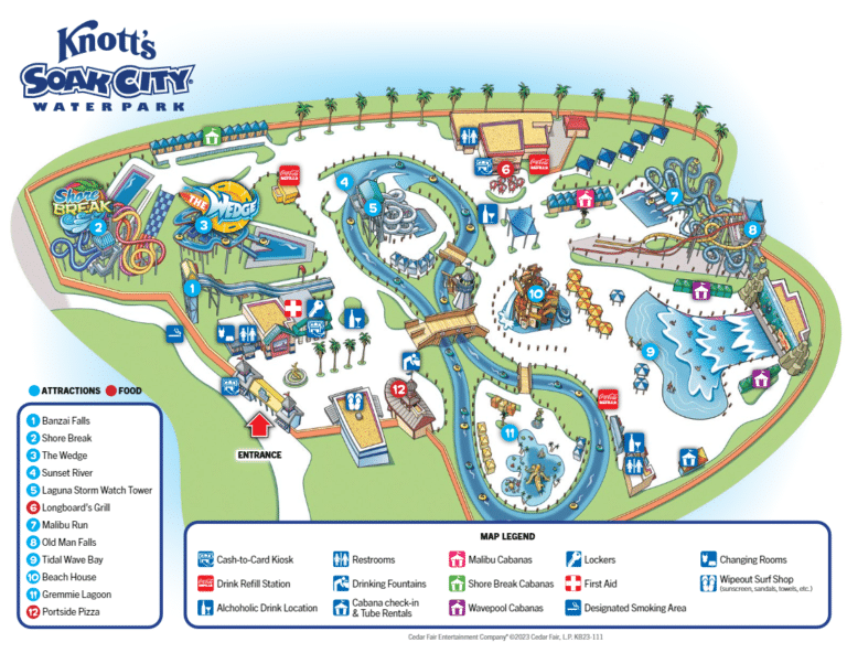 Knott’s Soak City Map and Brochure (2023 – 2024)