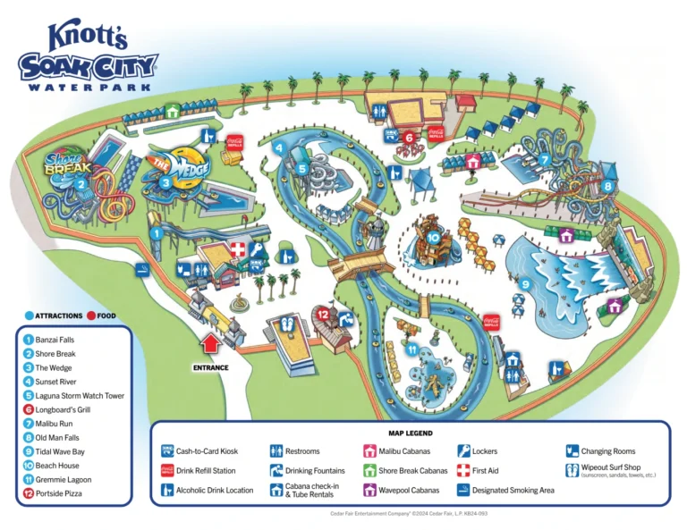 Knott’s Soak City Map 2024