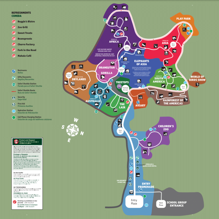 Los Angeles Zoo Map and Brochure (2025 – 2020)