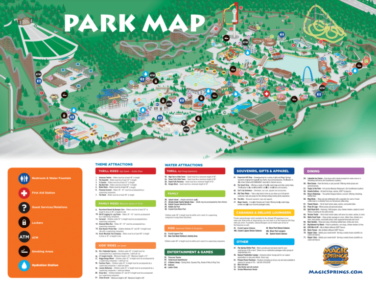 Magic Springs Theme and Water Park Map and Brochure (2024 – 2023)