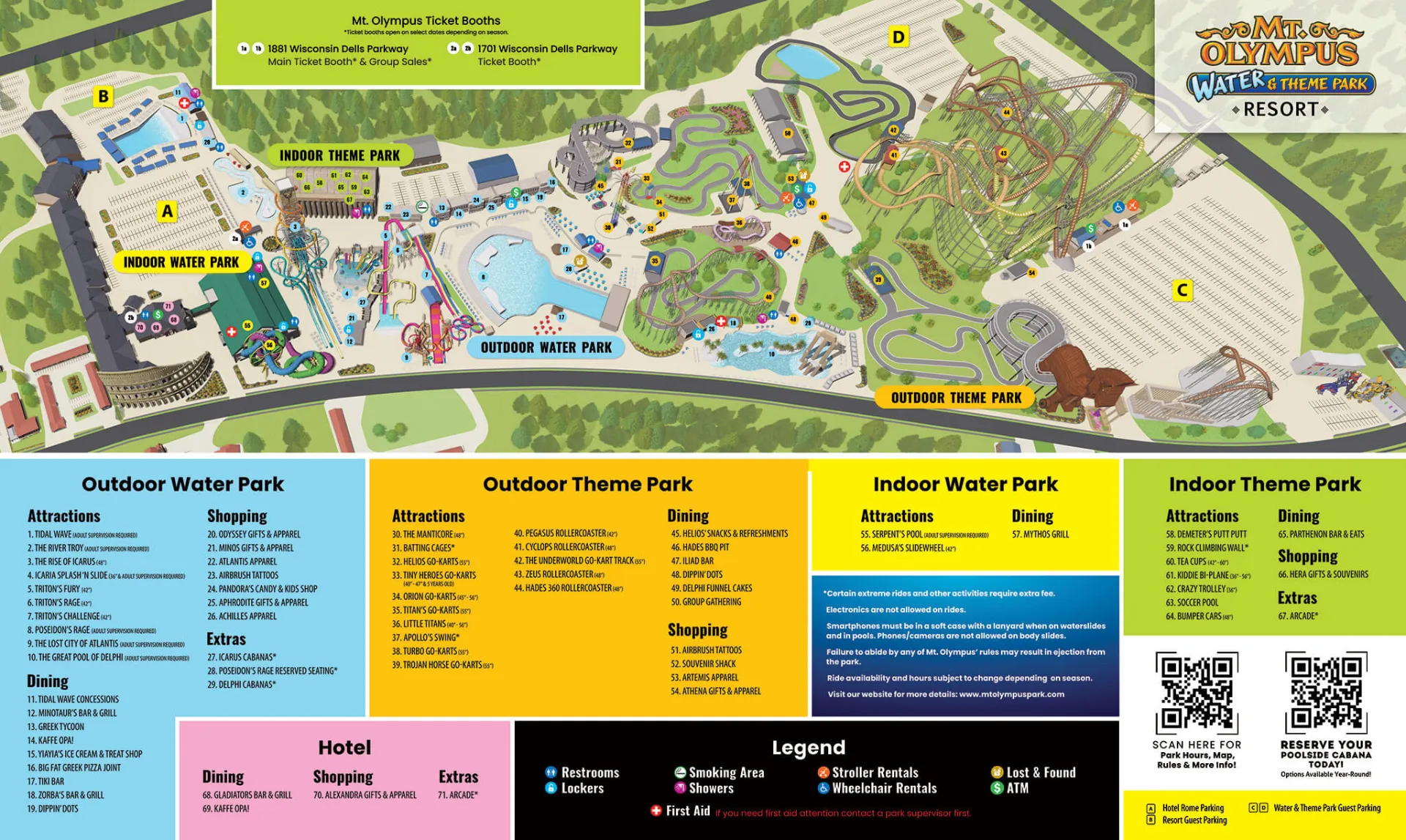 Mount Olympus Theme Park Map