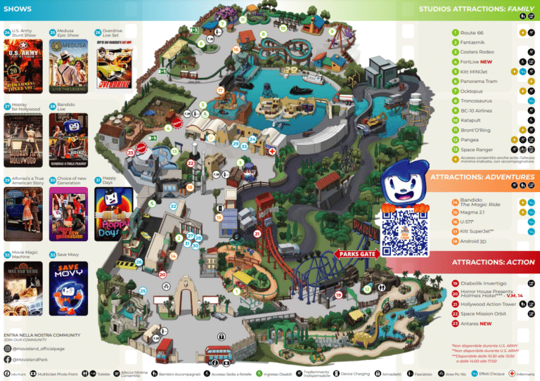 Movieland Park Map and Brochure (2023 – 2025)
