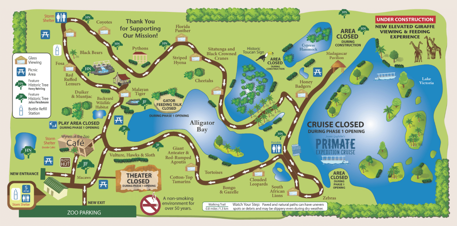 Naples Zoo at Caribbean Gardens Map and Brochure (2019 2023