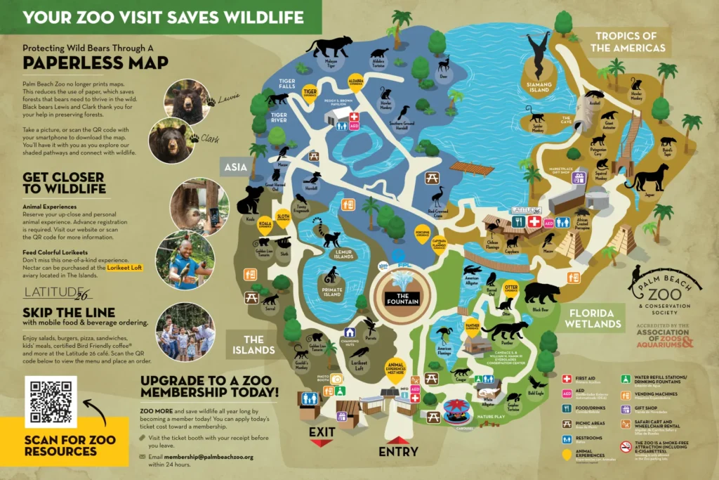 Palm Beach Zoo & Conservation Society Map 2024